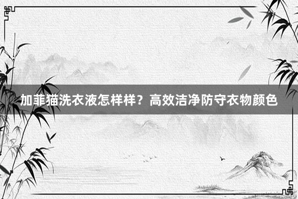 加菲猫洗衣液怎样样？高效洁净防守衣物颜色
